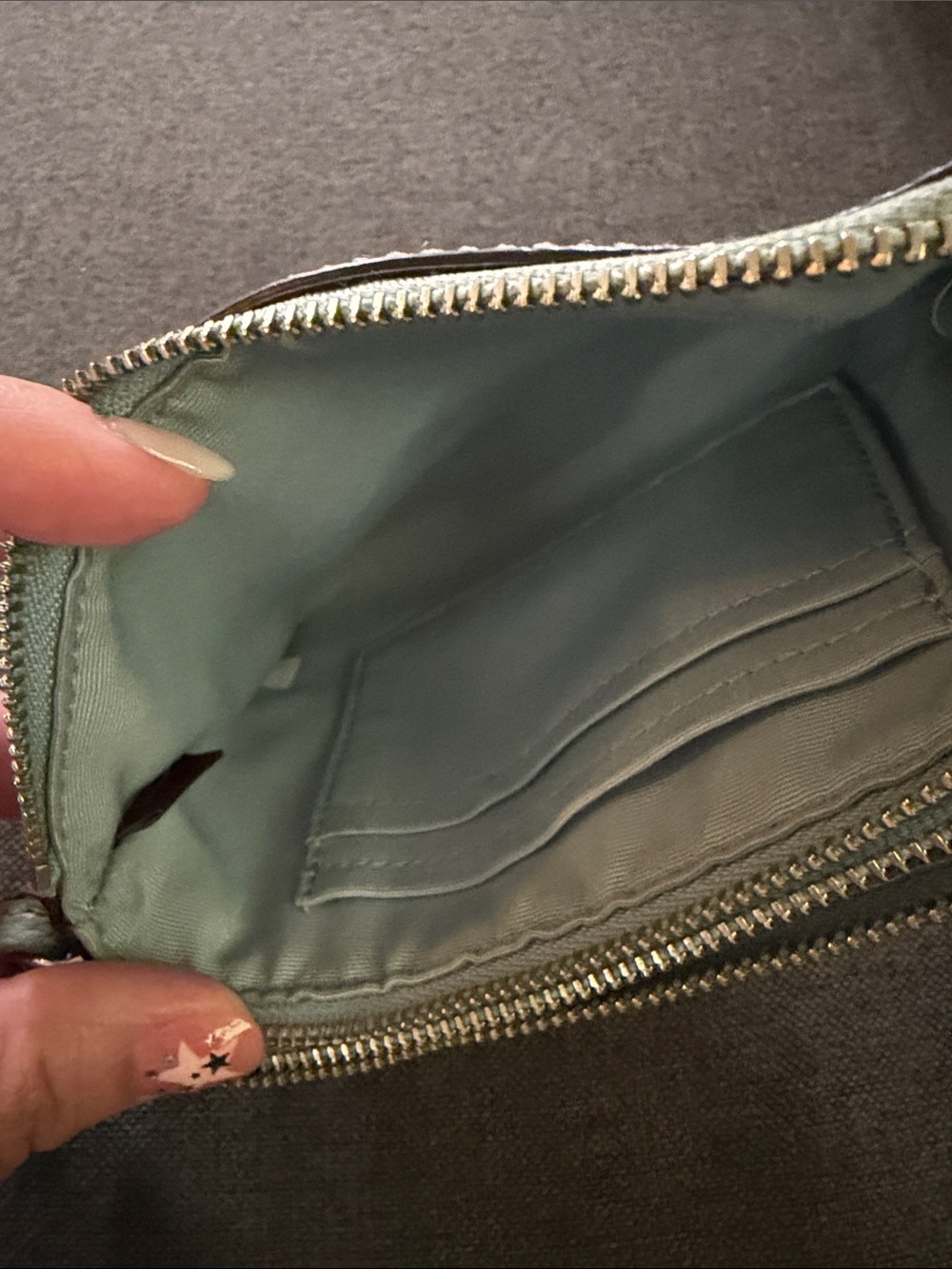 Coach Pebbled Leather Wristlet in Mint Green - Picture 4 of 6